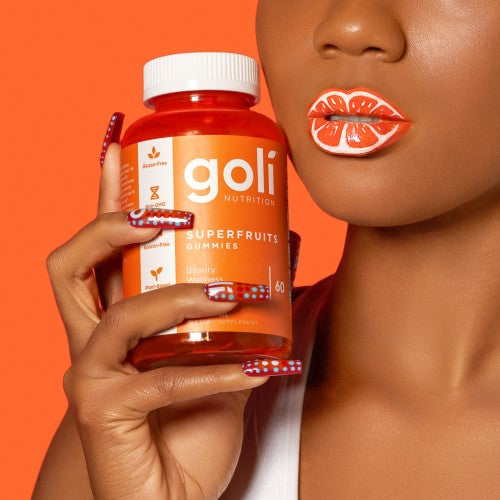 Goli Superfruits Gummies bottle with collagen-supporting ingredients