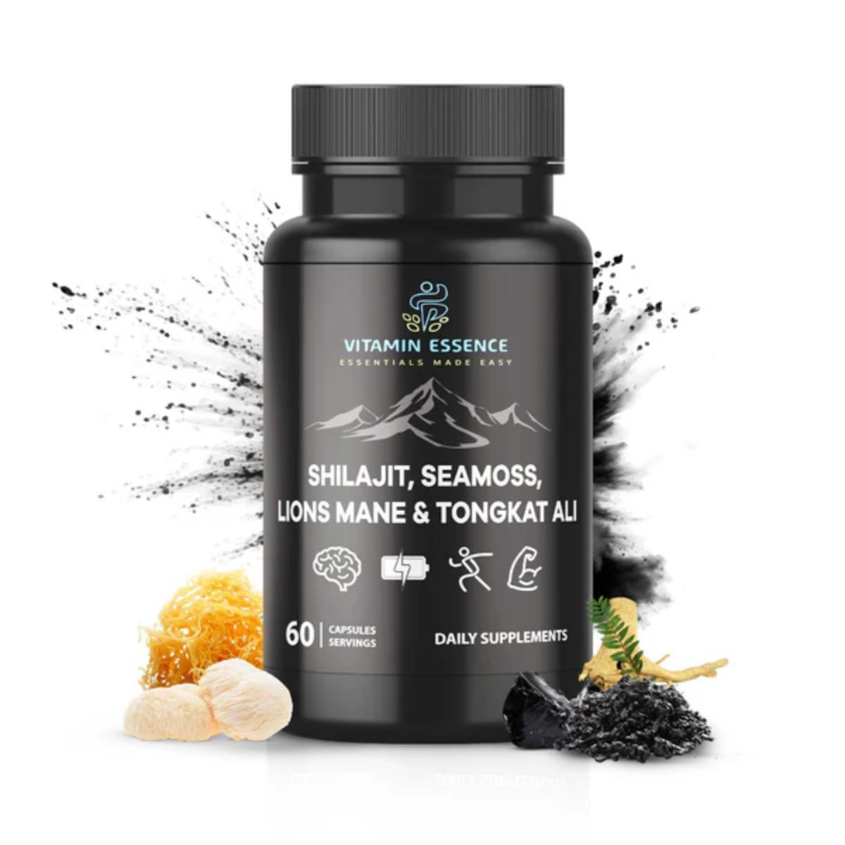Shilajit Sea Moss Lion’s Mane Tongkat Ali wellness supplement product image