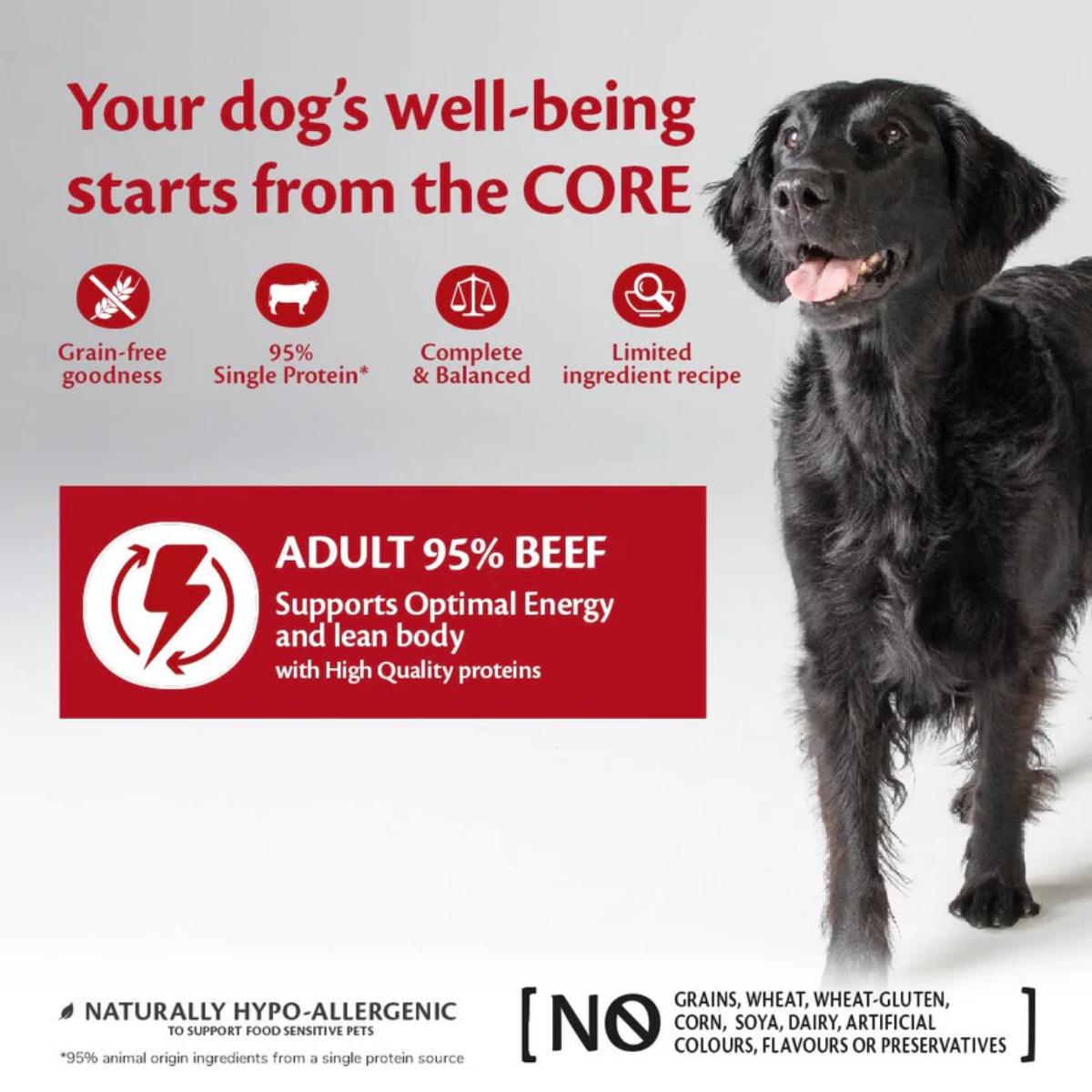 wellness core 95 beef broccoli wet dog food tin