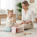 Joyreal Montessori Musical Hammer Set Wooden Toy with Xylophone and Fishing Game for Toddlers