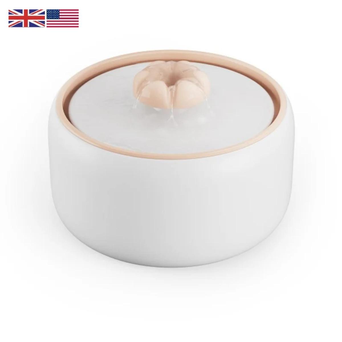 WOPET W03L ceramic pet water fountain with quiet pump and filtration for cats and dogs