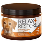 Relax & Restore calming supplement for dogs in resealable pouch