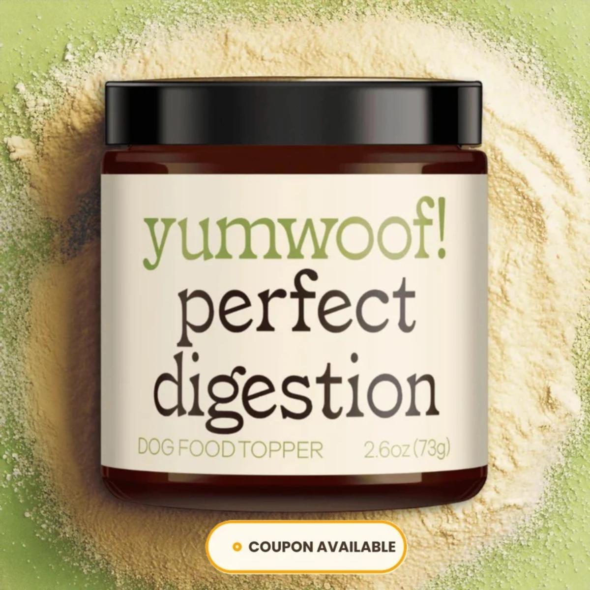 Yumwoof Perfect Digestion dog supplement chewable tablets product image