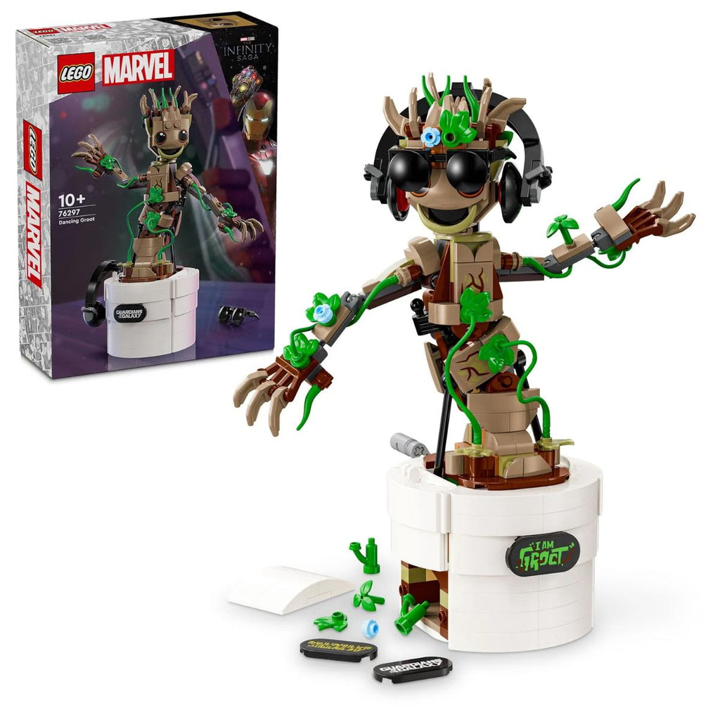 LEGO Marvel Dancing Groot Set 76297 – Buildable 459-Piece Groot with Dancing Function and Accessories