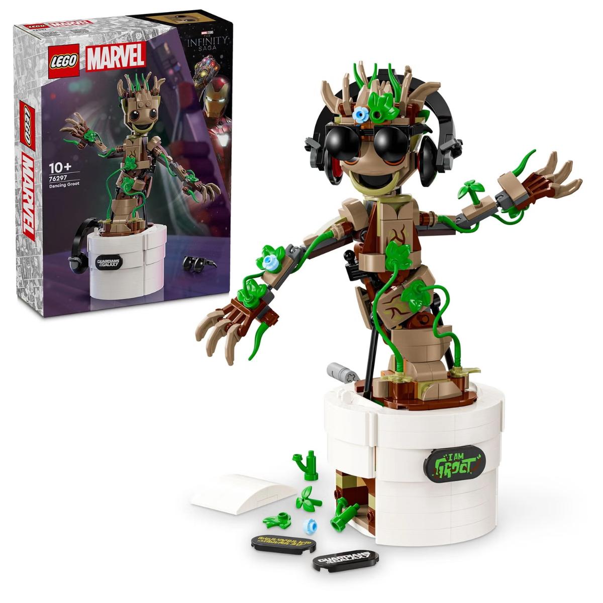 LEGO Marvel Dancing Groot Set 76297 – Buildable 459-Piece Groot with Dancing Function and Accessories