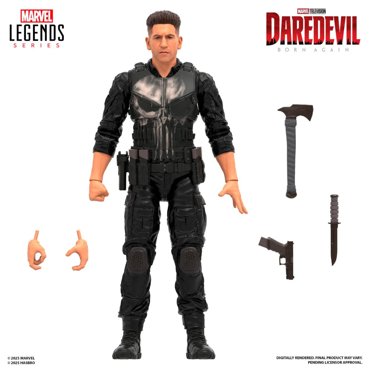 Marvel Legends Daredevil: Born Again Punisher 6″ action figure front view