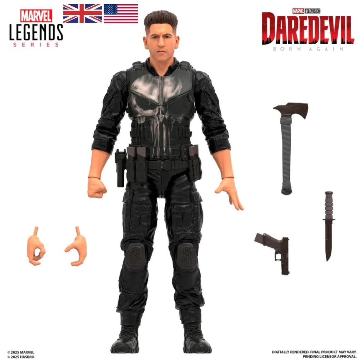 Marvel Legends Daredevil: Born Again Punisher 6″ action figure front view