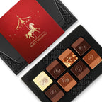 zChocolat Holiday Essentials 8 piece luxury chocolate box red gold sleeve