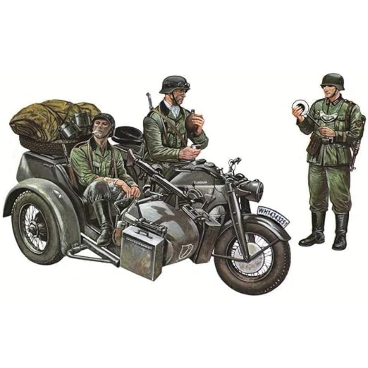 WWII German military motorcycle with sidecar