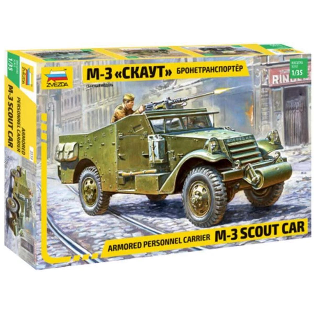 Zvezda 1:35 M3 Scout Armoured Car model kit 3519 box