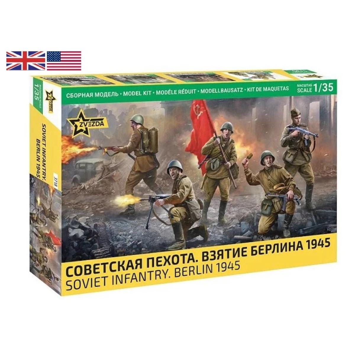 Zvezda 3718 Soviet Infantry Berlin 1945 1/35 WWII Red Army figure set (new tool 2025)